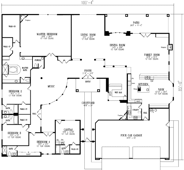 Architectural House Design - Floor Plan - Main Floor Plan #1-939