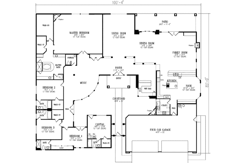 Architectural House Design - Floor Plan - Main Floor House Plan #1-939 - 4 bed, 5.5 bath