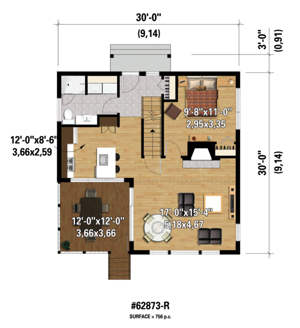 Contemporary Floor Plan - Main Floor Plan #25-4599