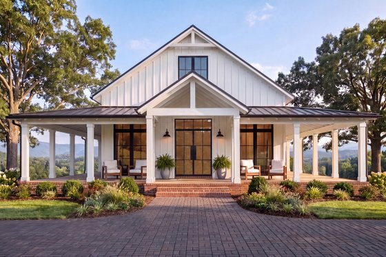 Exterior - Front Elevation 4 for Barndominium House Plan #430-370 - 3 bed, 2 bath