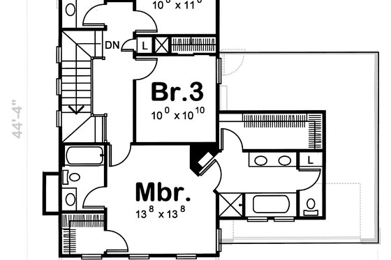 Floor Plan - Other Floor for Craftsman House Plan #20-1217 - 3 bed, 2.5 bath