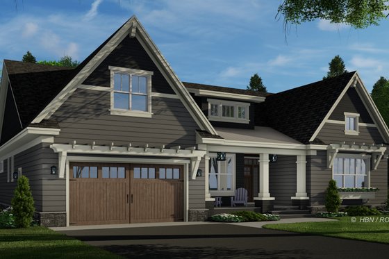 Exterior - Front Elevation 4 for Craftsman House Plan #51-1244 - 3 bed, 2.5 bath