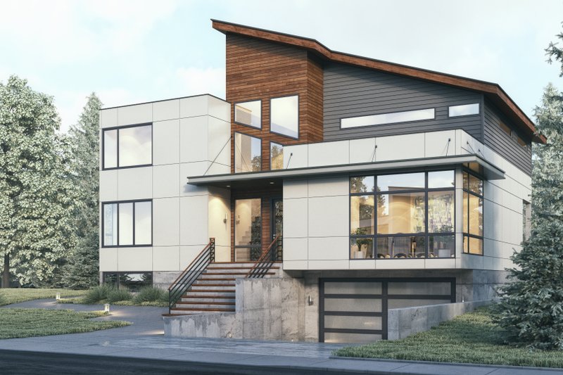 House Plan Design - Contemporary Exterior - Front Elevation Plan #1066-32