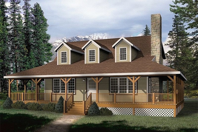 Home Plan - Country style farmhouse home, front elevation