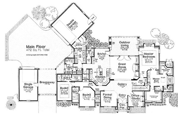 House Plan Design - European Floor Plan - Main Floor Plan #310-700