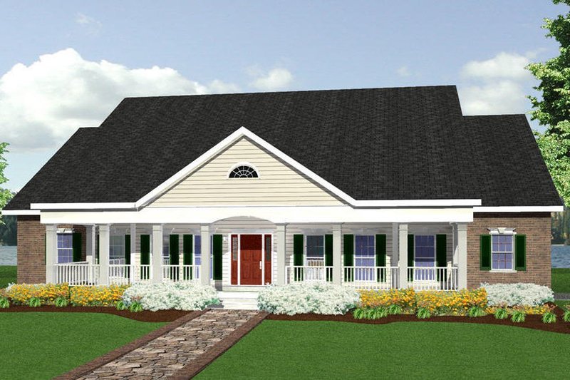 Architectural House Design - Southern Exterior - Front Elevation Plan #44-113