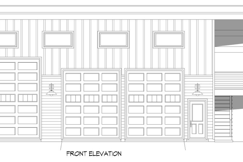 House Blueprint - Exterior - Front Elevation 3 for Southern House Plan #932-1336 - 1 bed, 1 bath