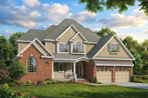 European Exterior - Front Elevation Plan #17-2136