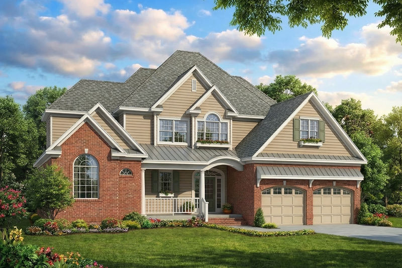 Home Plan - European Exterior - Front Elevation Plan #17-2136