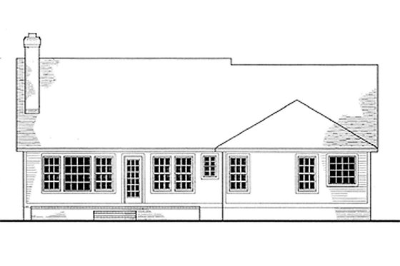 Country style, Traditional Home design, rear elevation