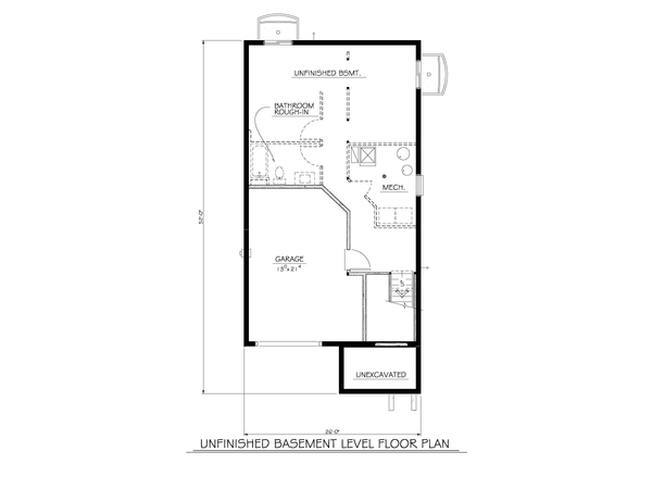 House Plan Design - Floor Plan - Lower Floor for Traditional House Plan #1122-6 - 3 bed, 1 bath