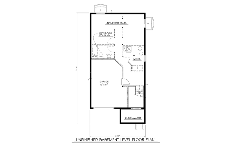 House Plan Design - Floor Plan - Lower Floor for Traditional House Plan #1122-6 - 3 bed, 1 bath