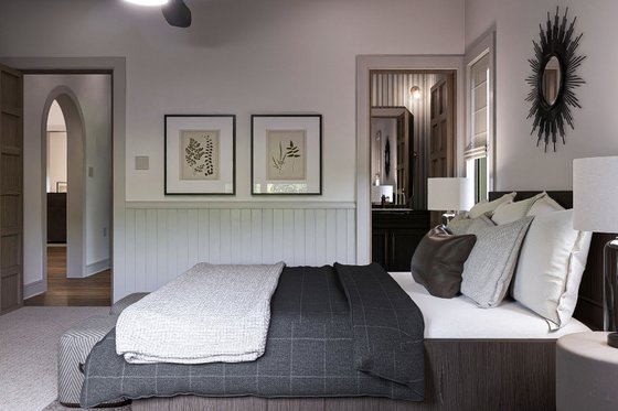 Interior - Master Bedroom 1 for Tudor House Plan #455-373 - 2 bed, 2 bath