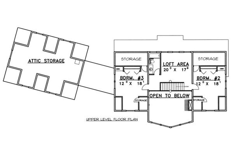 Dream House Plan - Floor Plan - Upper Floor for Traditional House Plan #117-579 - 3 bed, 2.5 bath