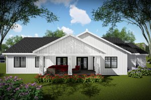 Exterior - Rear Elevation for Craftsman House Plan #70-1479 - 3 bed, 2 bath