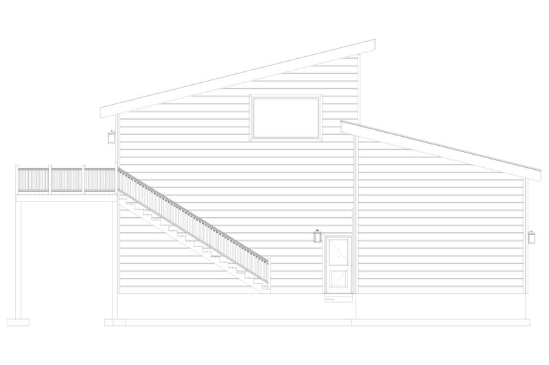 House Blueprint - Exterior - Rear Elevation 2 for Modern House Plan #1060-476 - 1 bed, 1.5 bath
