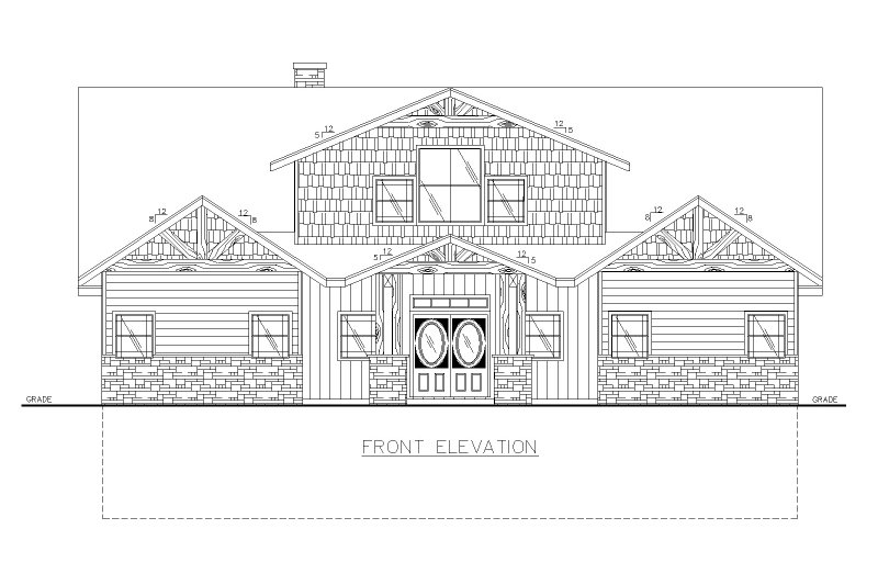 Architectural House Design - Exterior - Front Elevation 3 for Farmhouse House Plan #117-951 - 3 bed, 3.5 bath