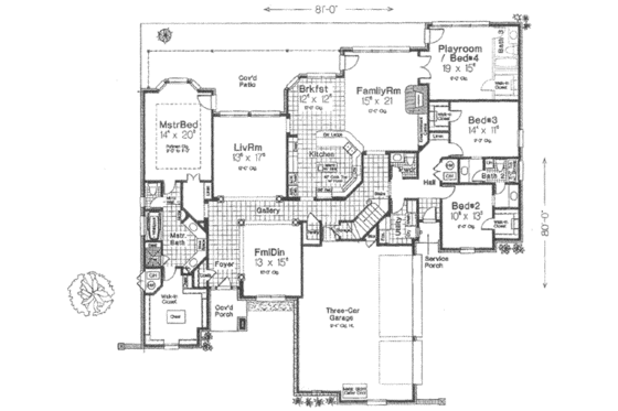 Floor Plan - Main Floor for European House Plan #310-515 - 4 bed, 4.5 bath