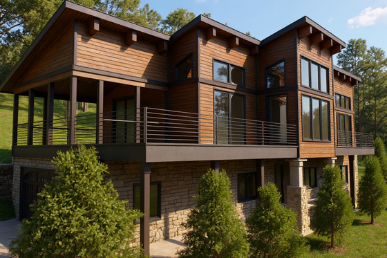 Exterior - Front Elevation for Modern House Plan #921-28 - 3 bed, 3.5 bath