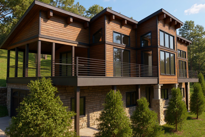 Modern Style House Plan - 3 Beds 3.5 Baths 2209 Sq/Ft Plan #921-28 Exterior