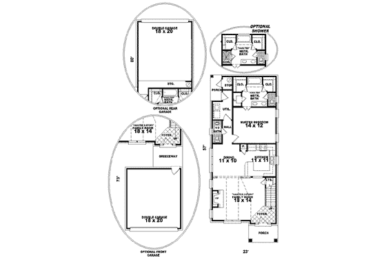 Floor Plan - Main Floor for Colonial House Plan #81-448 - 3 bed, 2.5 bath