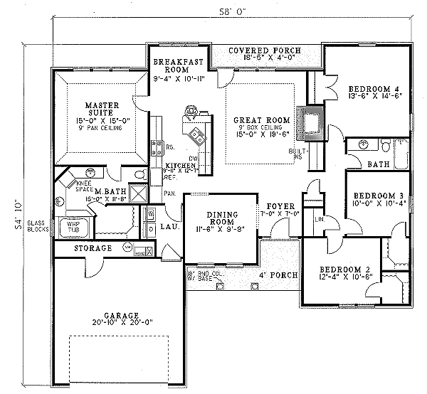 Traditional Floor Plan - Main Floor Plan #17-158