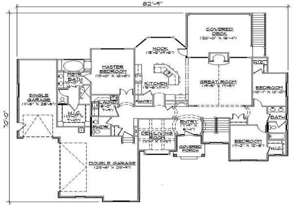 Architectural House Design - Traditional Floor Plan - Main Floor Plan #5-287