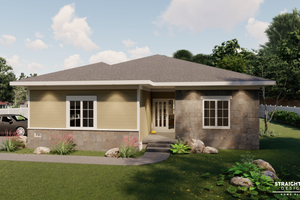 Architectural House Design - Exterior - Front Elevation for Ranch House Plan #1122-13 - 2 bed, 2 bath
