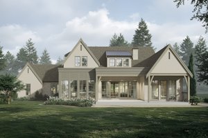 Exterior - Rear Elevation for European House Plan #1114-114 - 4 bed, 3.5 bath