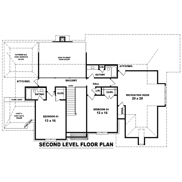 European Floor Plan - Upper Floor Plan #81-1592