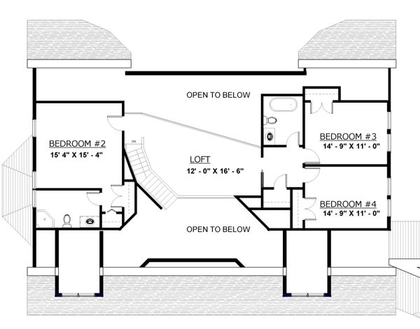 Craftsman Floor Plan - Upper Floor Plan #524-3