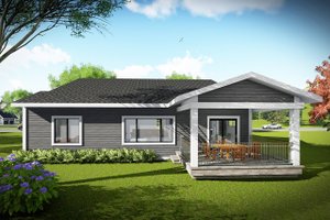 Exterior - Rear Elevation for Ranch House Plan #70-1491 - 3 bed, 2 bath