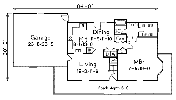 Home Plan - Country Floor Plan - Main Floor Plan #57-228
