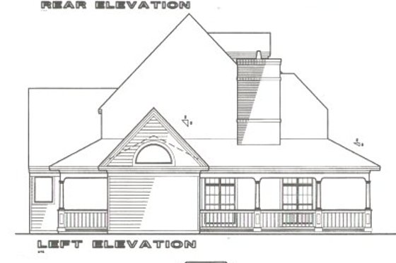 Exterior - Rear Elevation for Cottage House Plan #120-121 - 3 bed, 3 bath