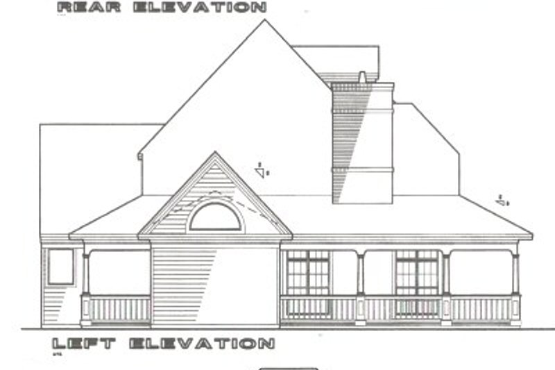 Architectural House Design - Exterior - Rear Elevation for Cottage House Plan #120-121 - 3 bed, 3 bath