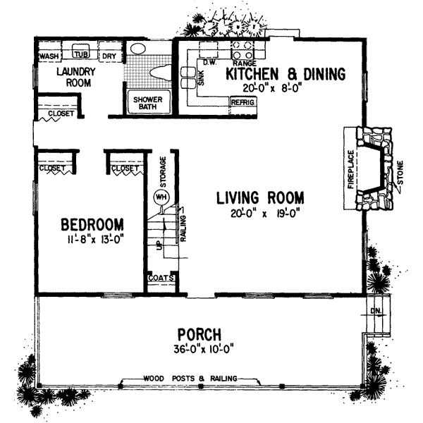 House Blueprint - Country Floor Plan - Main Floor Plan #72-104