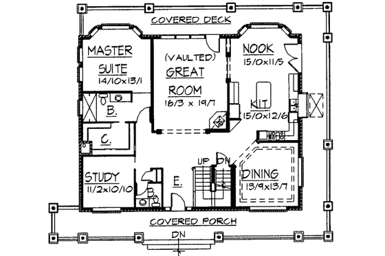 Floor Plan - Main Floor for Country House Plan #303-333 - 4 bed, 3.5 bath