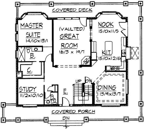 Country Floor Plan - Main Floor Plan #303-333