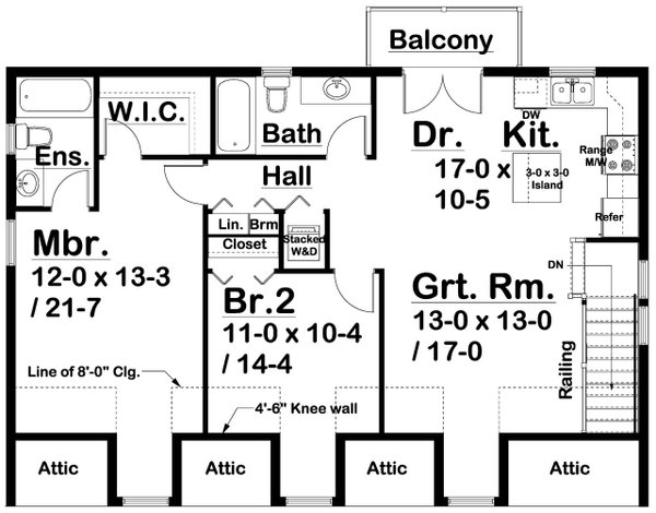 Dream House Plan - Country Floor Plan - Upper Floor Plan #126-244