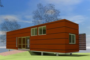 Exterior - Other Elevation 4 for Modern House Plan #450-3 - 1 bed, 1 bath