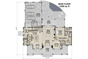 Floor Plan - Main Floor for Farmhouse House Plan #51-1240 - 4 bed, 3.5 bath