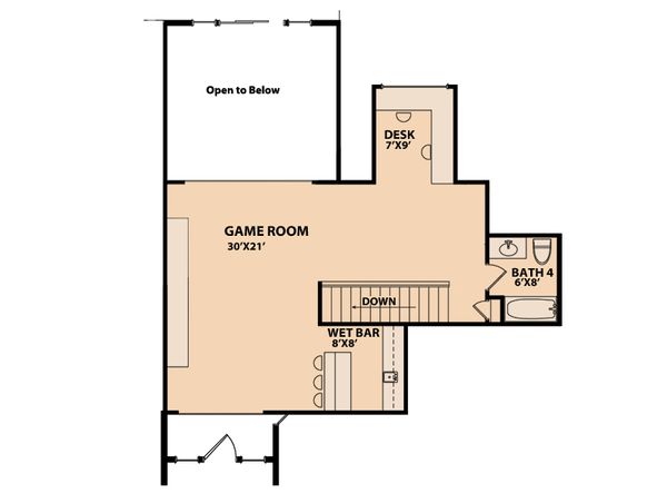 Ranch Floor Plan - Upper Floor Plan #515-1