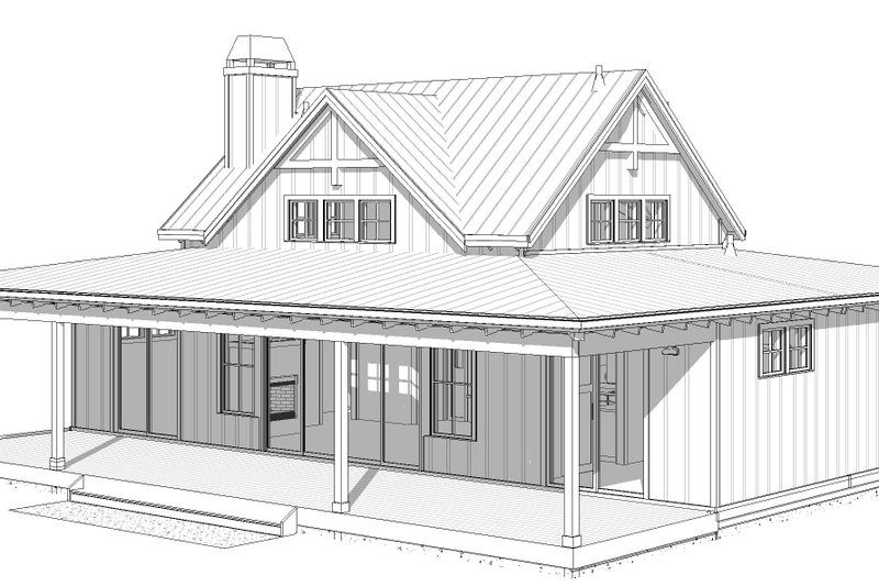 Dream House Plan - Exterior - Other Elevation for Farmhouse House Plan #895-165 - 2 bed, 2 bath