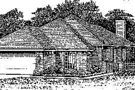 Exterior - Front Elevation 3 for Colonial House Plan #310-747 - 3 bed, 2 bath