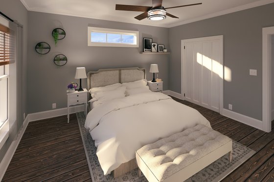 Interior - Bedroom 1 for Farmhouse House Plan #44-288 - 2 bed, 1 bath