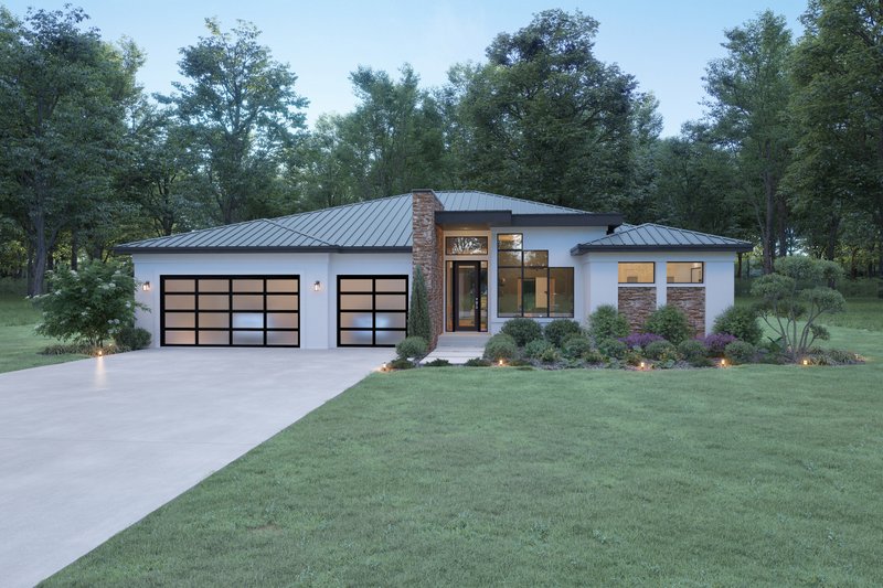 House Blueprint - Modern Exterior - Front Elevation Plan #930-542