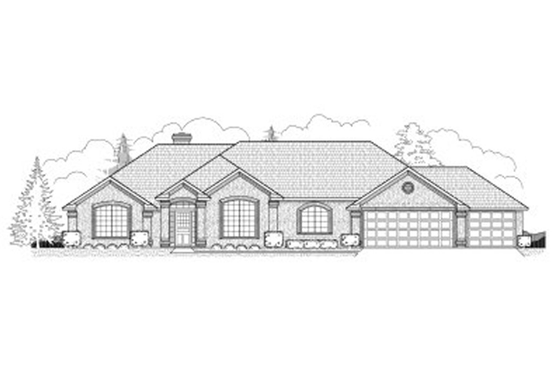 Exterior - Front Elevation for European House Plan #65-379 - 4 bed, 2.5 bath