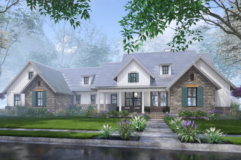 House Design - Exterior - Front Elevation 3 for Cottage House Plan #120-290 - 4 bed, 3.5 bath