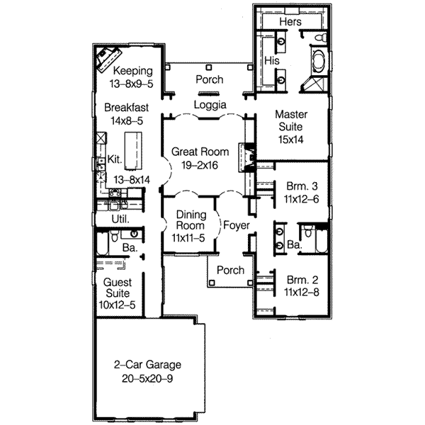 House Plan Design - European Floor Plan - Main Floor Plan #15-283