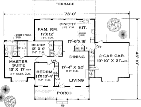 House Plan Design - Farmhouse Floor Plan - Main Floor Plan #3-140